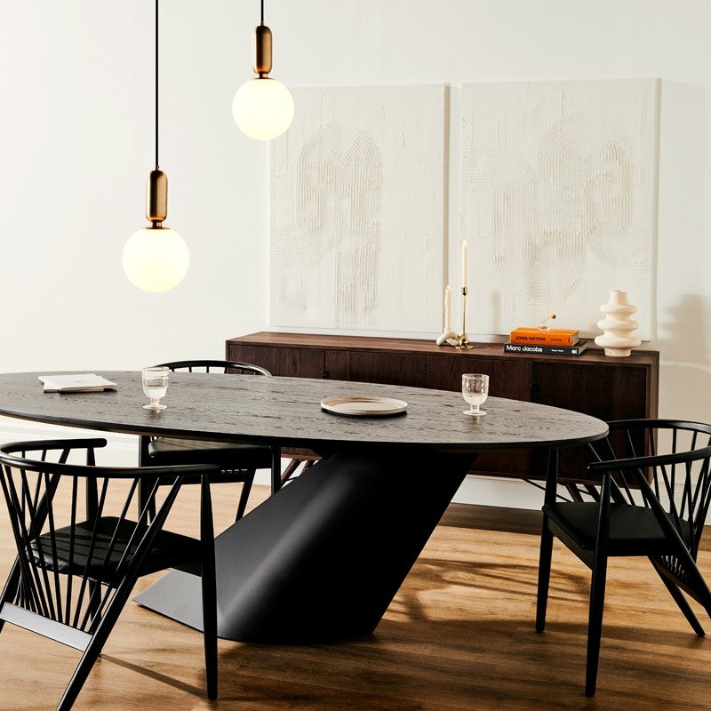 Oblo Dining Table (Onyx Veneer Top)