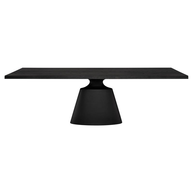Table à manger rectangulaire Taji (plateau en placage d'onyx)
