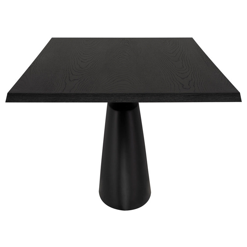 Table à manger rectangulaire Taji (plateau en placage d'onyx)