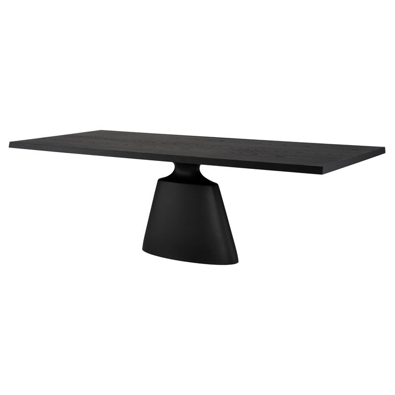 Table à manger rectangulaire Taji (plateau en placage d'onyx)