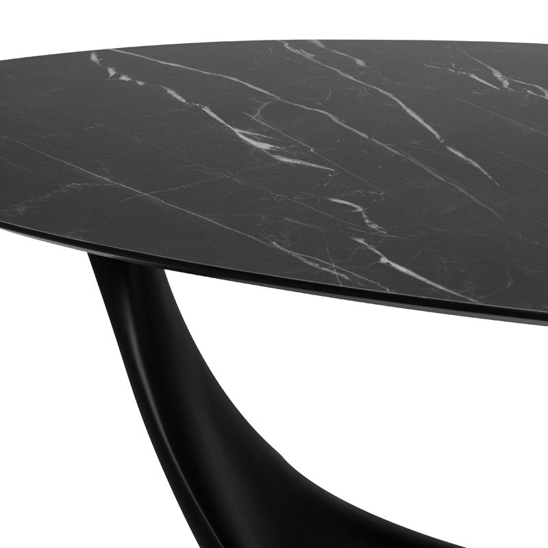 Table à manger Montana (plateau en céramique noire)