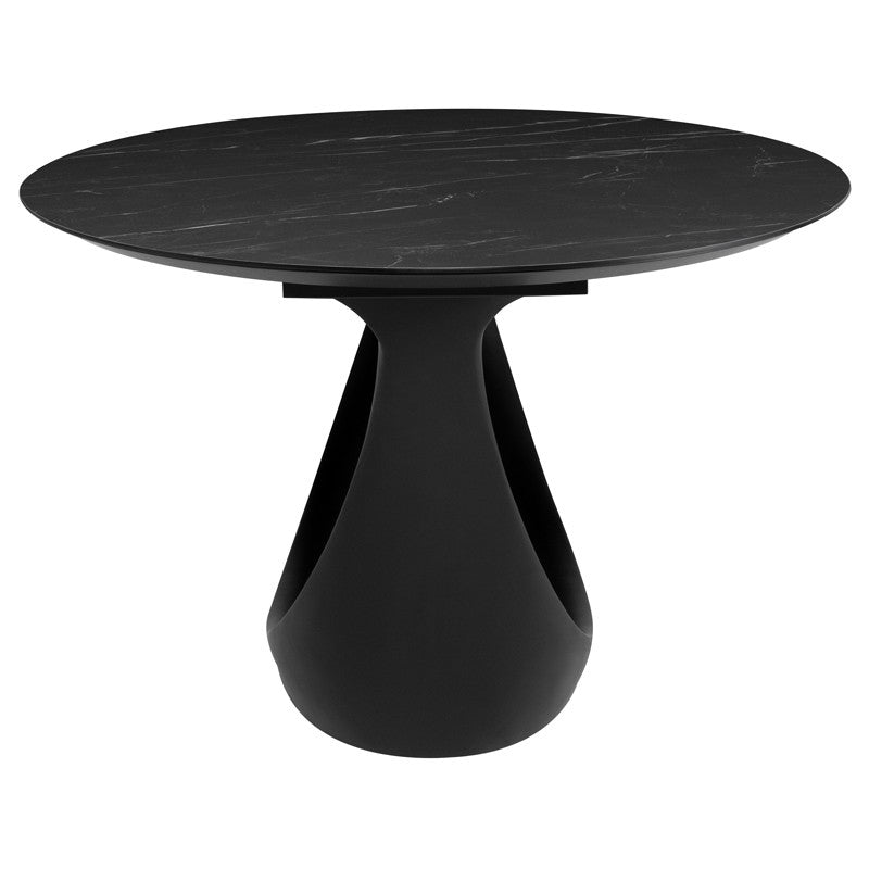 Table à manger Montana (plateau en céramique noire)