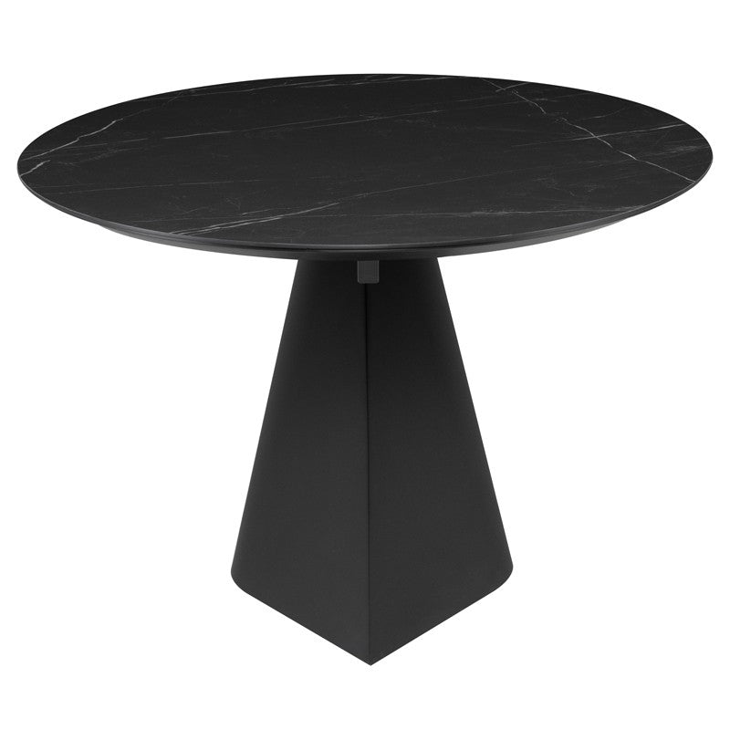Table à manger Oblo (plateau en céramique noire)
