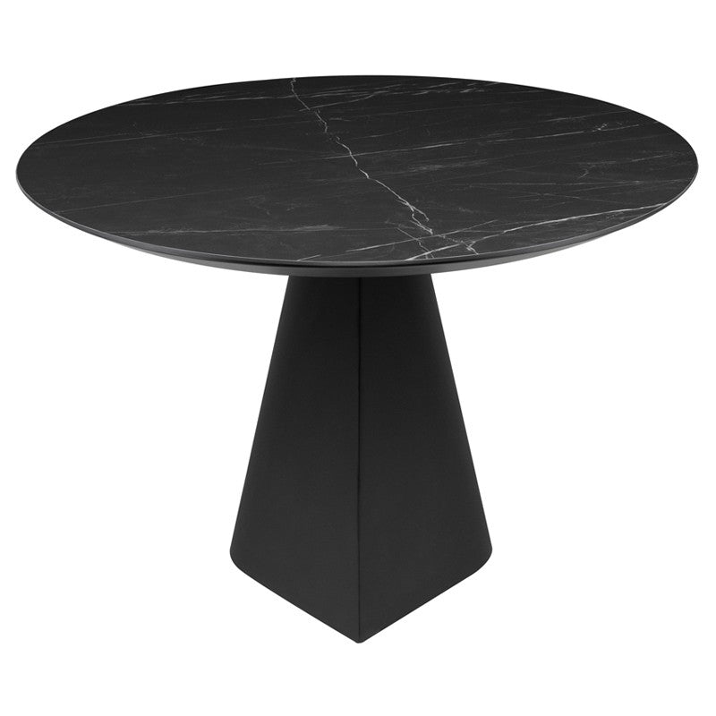 Table à manger Oblo (plateau en céramique noire)