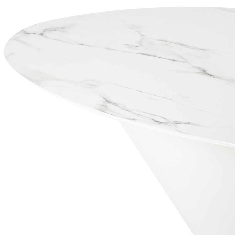 Oblo Dining Table (White Ceramic Top)