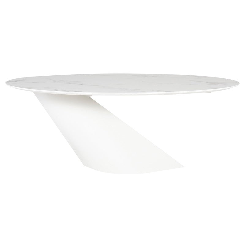 Oblo Dining Table (White Ceramic Top)