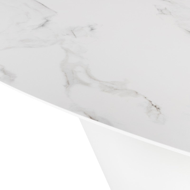 Oblo Dining Table (White Ceramic Top)