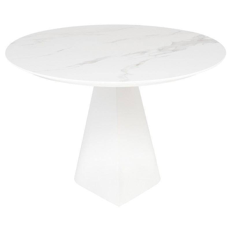 Oblo Dining Table (White Ceramic Top)