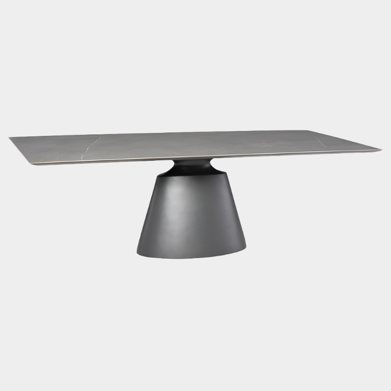 Table à manger rectangulaire Taji (plateau en céramique grise)