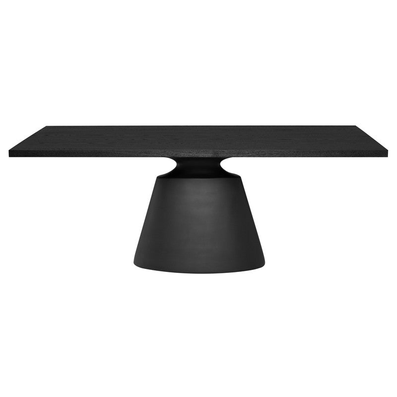Table à manger rectangulaire Taji (plateau en placage d'onyx)