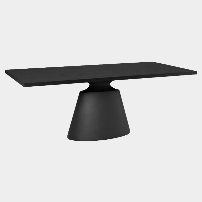 Table à manger rectangulaire Taji (plateau en placage d'onyx)