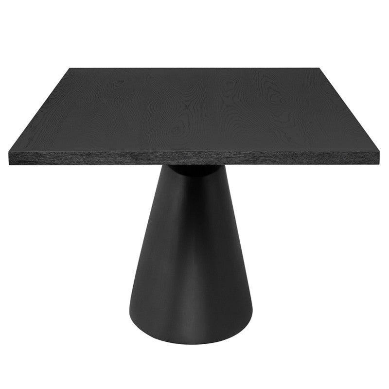 Table à manger rectangulaire Taji (plateau en placage d'onyx)
