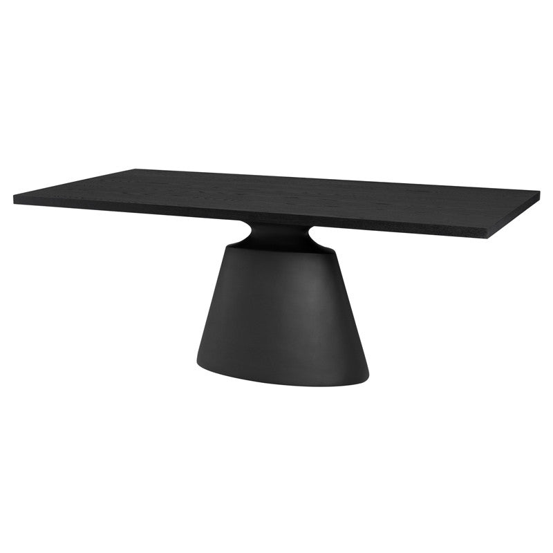 Table à manger rectangulaire Taji (plateau en placage d'onyx)