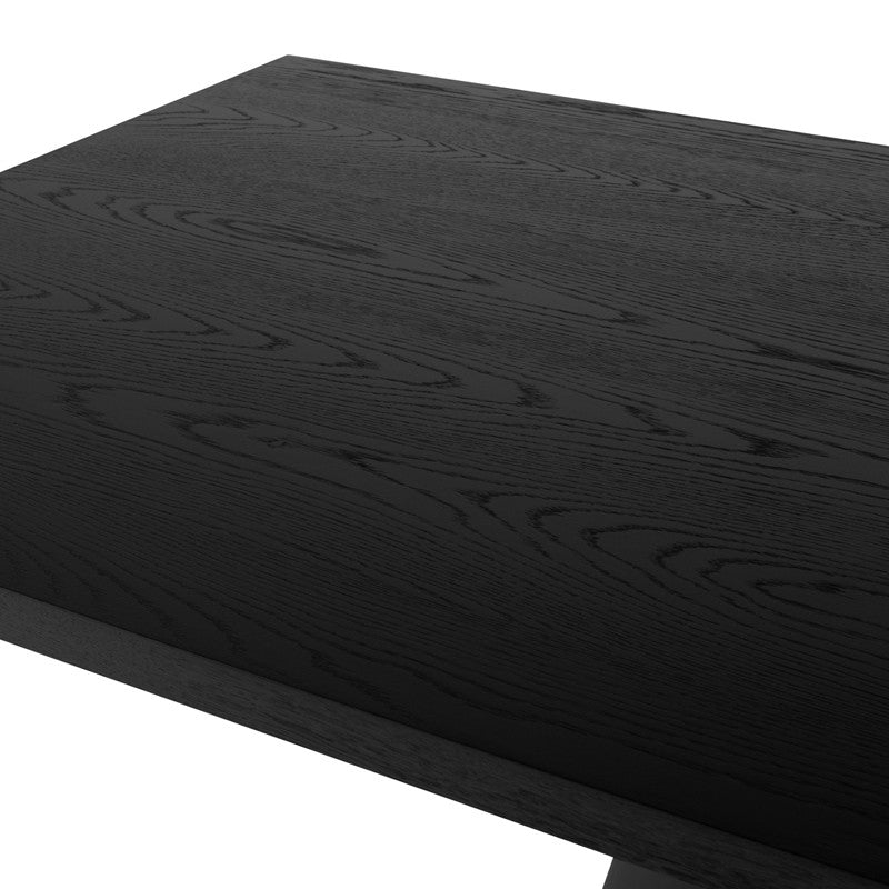 Table à manger rectangulaire Taji (plateau en placage d'onyx)