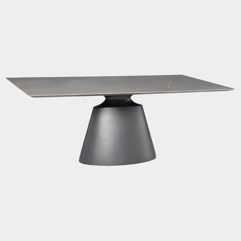 Table à manger rectangulaire Taji (plateau en céramique grise)