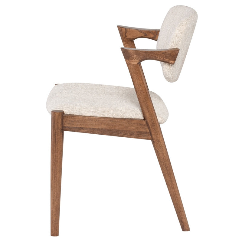 Kalli Boucle Dining Chair (Walnut Ash Frame)