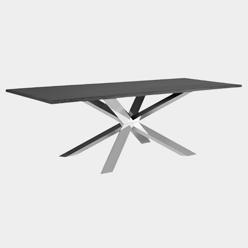 Table à manger Couture (plateau en chêne gris oxydé)
