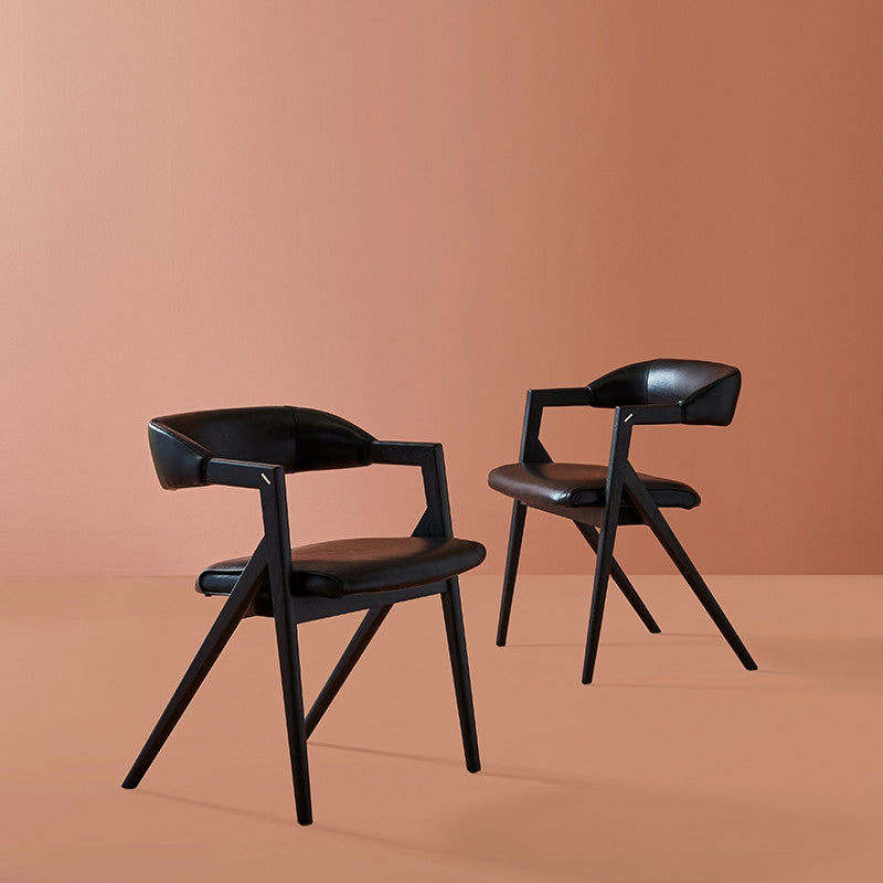 Chaise de salle à manger Anita (cadre en chêne noirci)
