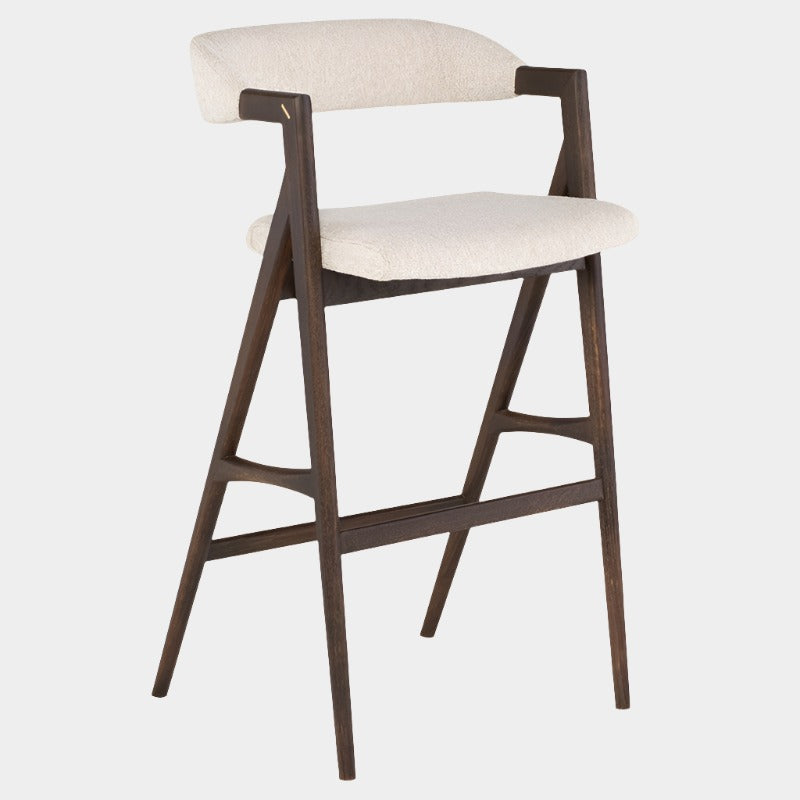 Tabouret Anita Boucle (cadre en chêne brûlé)