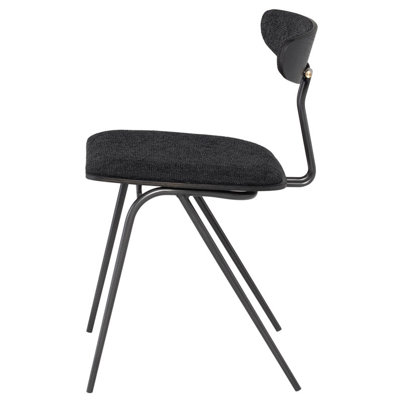 Chaise de salle à manger Giada Boucle (chêne noirci, cadre en acier noir)