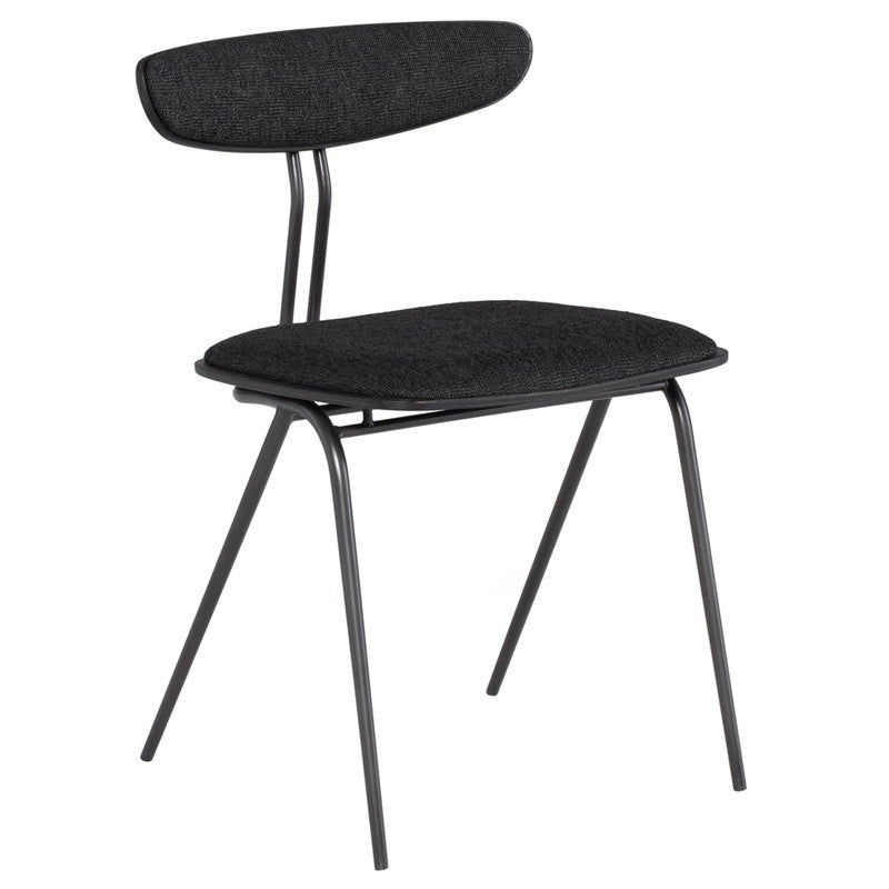 Chaise de salle à manger Giada Boucle (chêne noirci, cadre en acier noir)