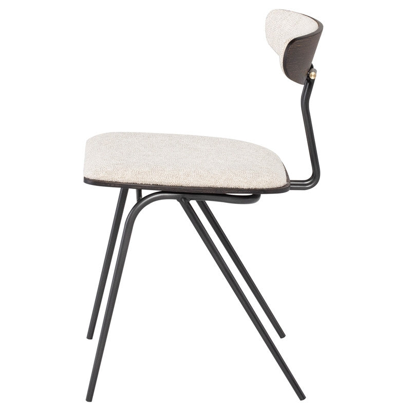 Chaise de salle à manger Giada Boucle (chêne brûlé, cadre en acier noir)