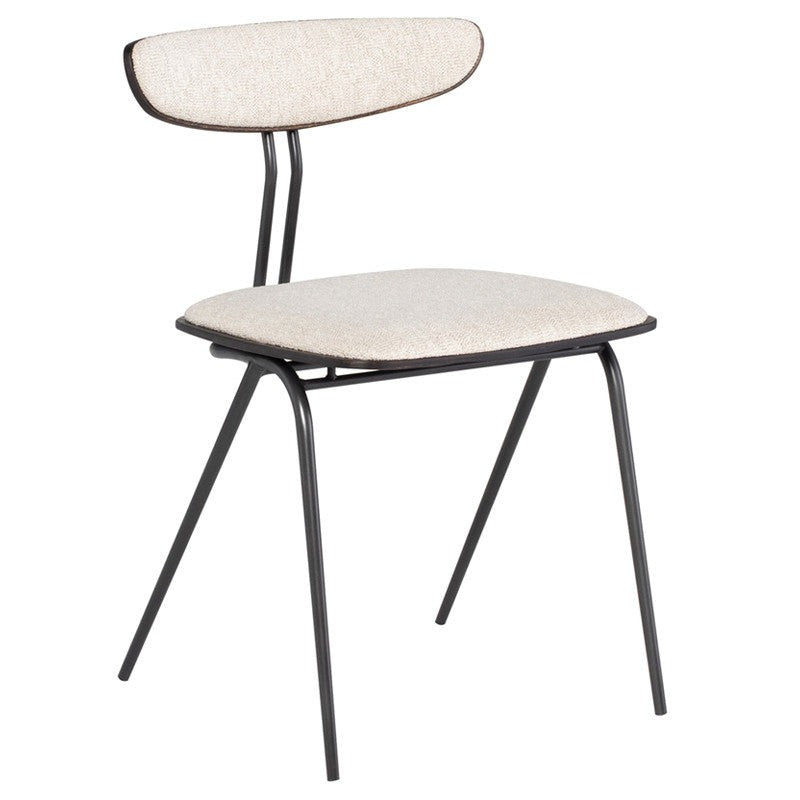 Chaise de salle à manger Giada Boucle (chêne brûlé, cadre en acier noir)