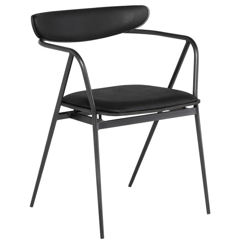 Giada Dining ArmChair (Ebonized Oak Black Steel Frame)