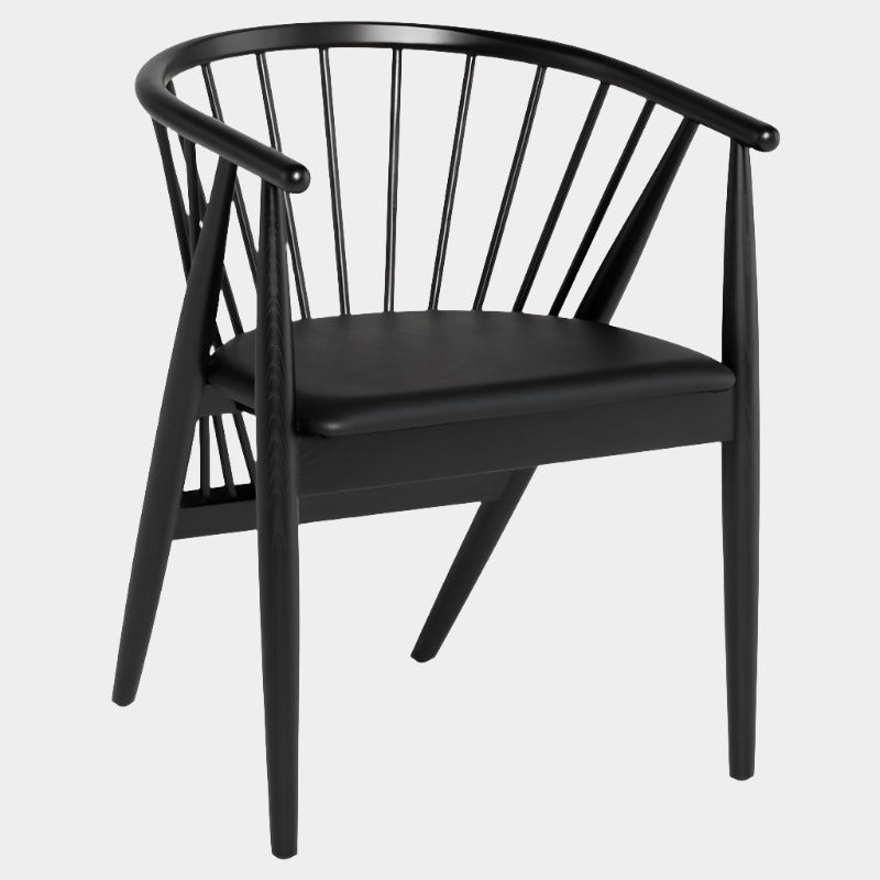 Chaise de salle à manger Danson (cadre en frêne teinté onyx)