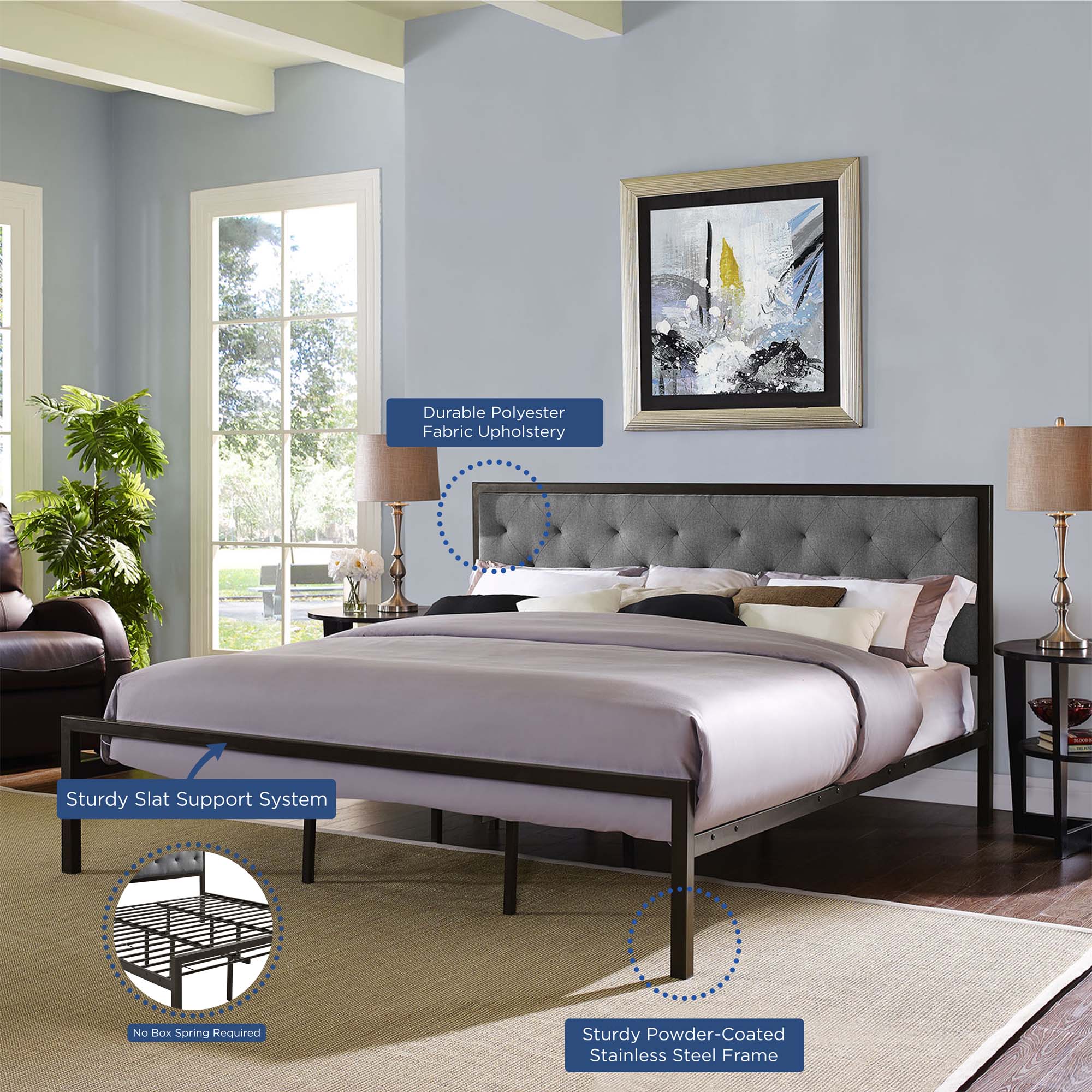 Mia Fabric Bed
