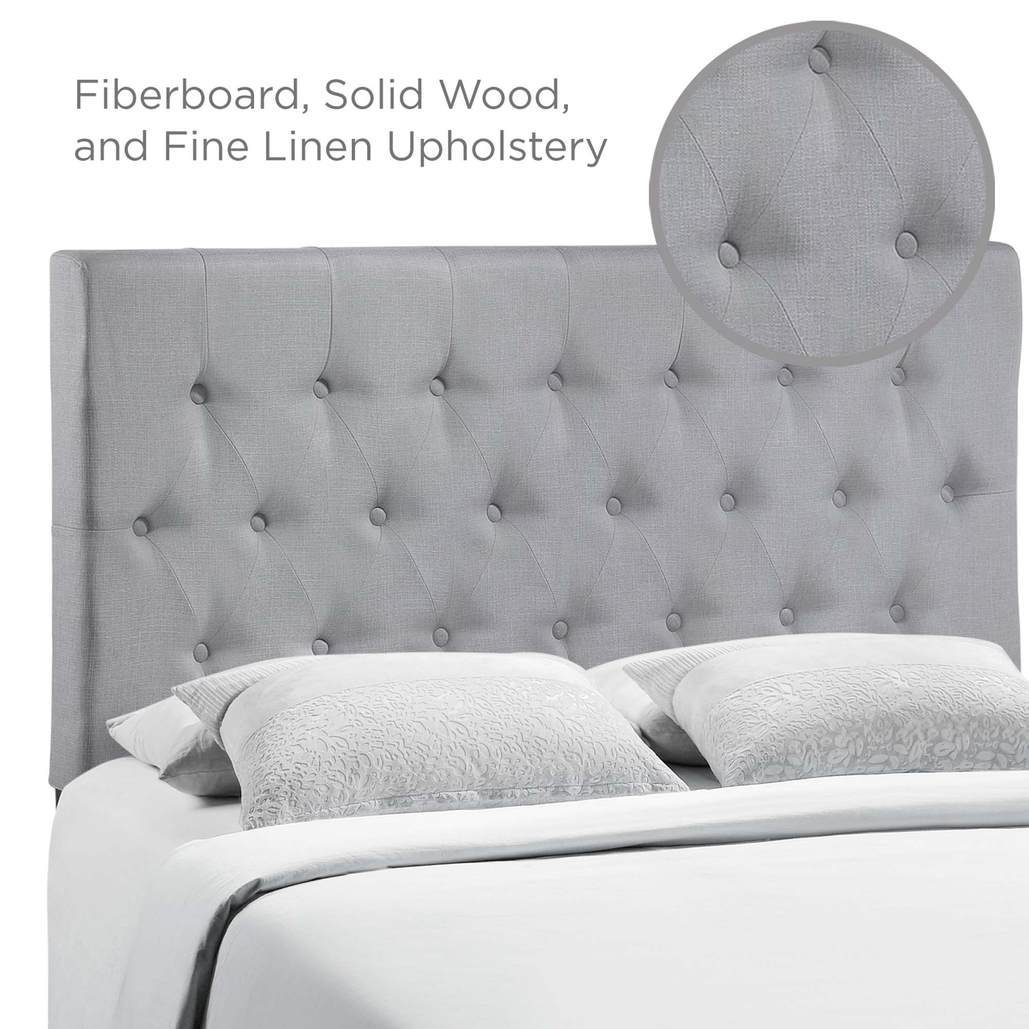 Clique Upholstered Fabric Headboard in Sky Gray