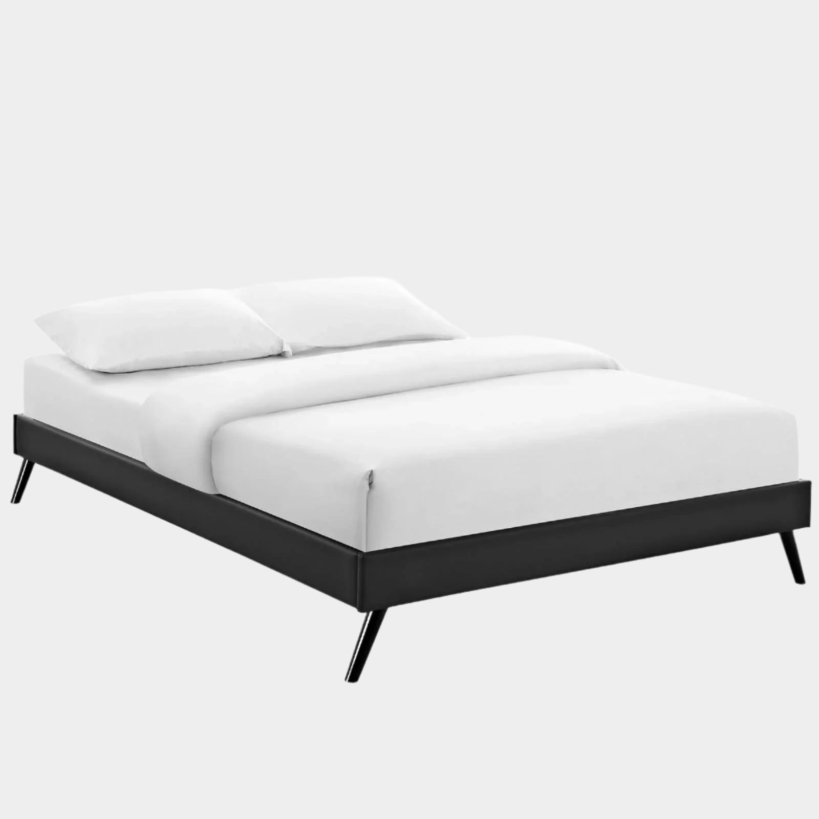 Helen Vegan Leather Bed Frame with Round Splayed Legs