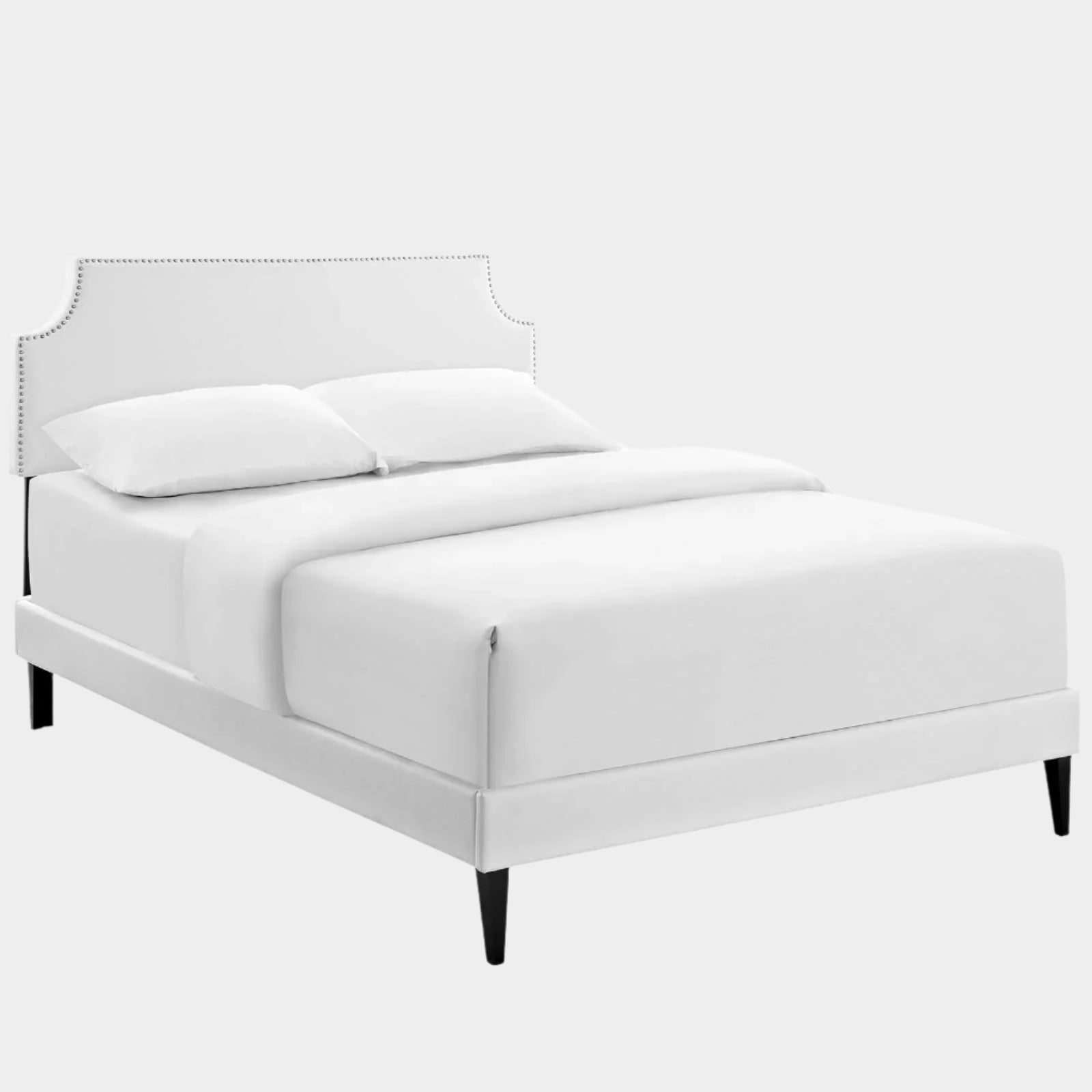Laura Fabric Platform Bed with Squared Tapered Legs