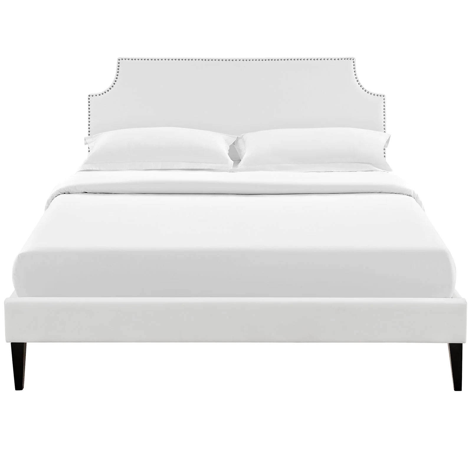 Laura Fabric Platform Bed with Squared Tapered Legs
