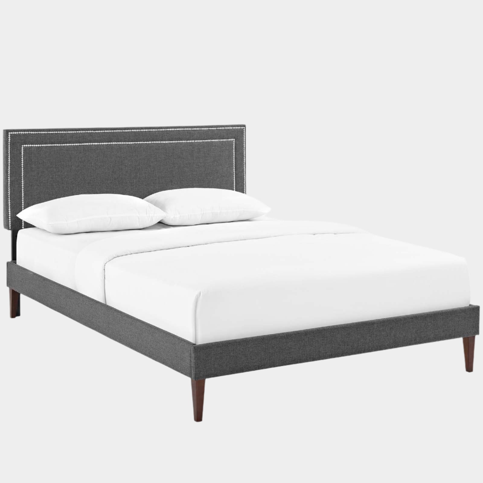 Jessamine Fabric Platform Bed with Squared Tapered Legs