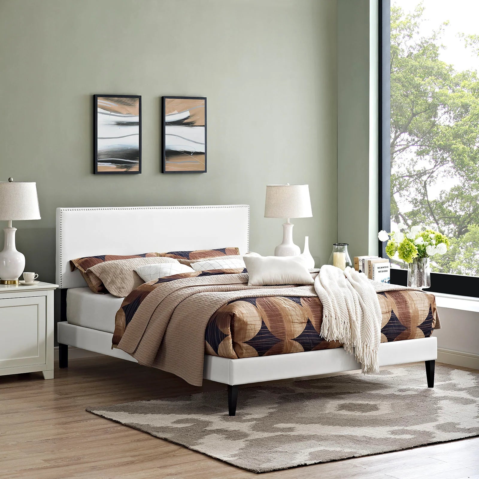 Phoebe Platform Bed with Squared Tapered Legs