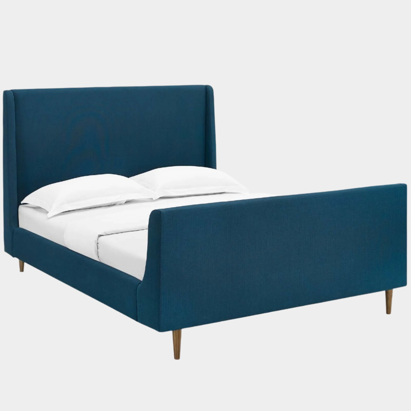 Aubree Upholstered Fabric Sleigh Platform Bed