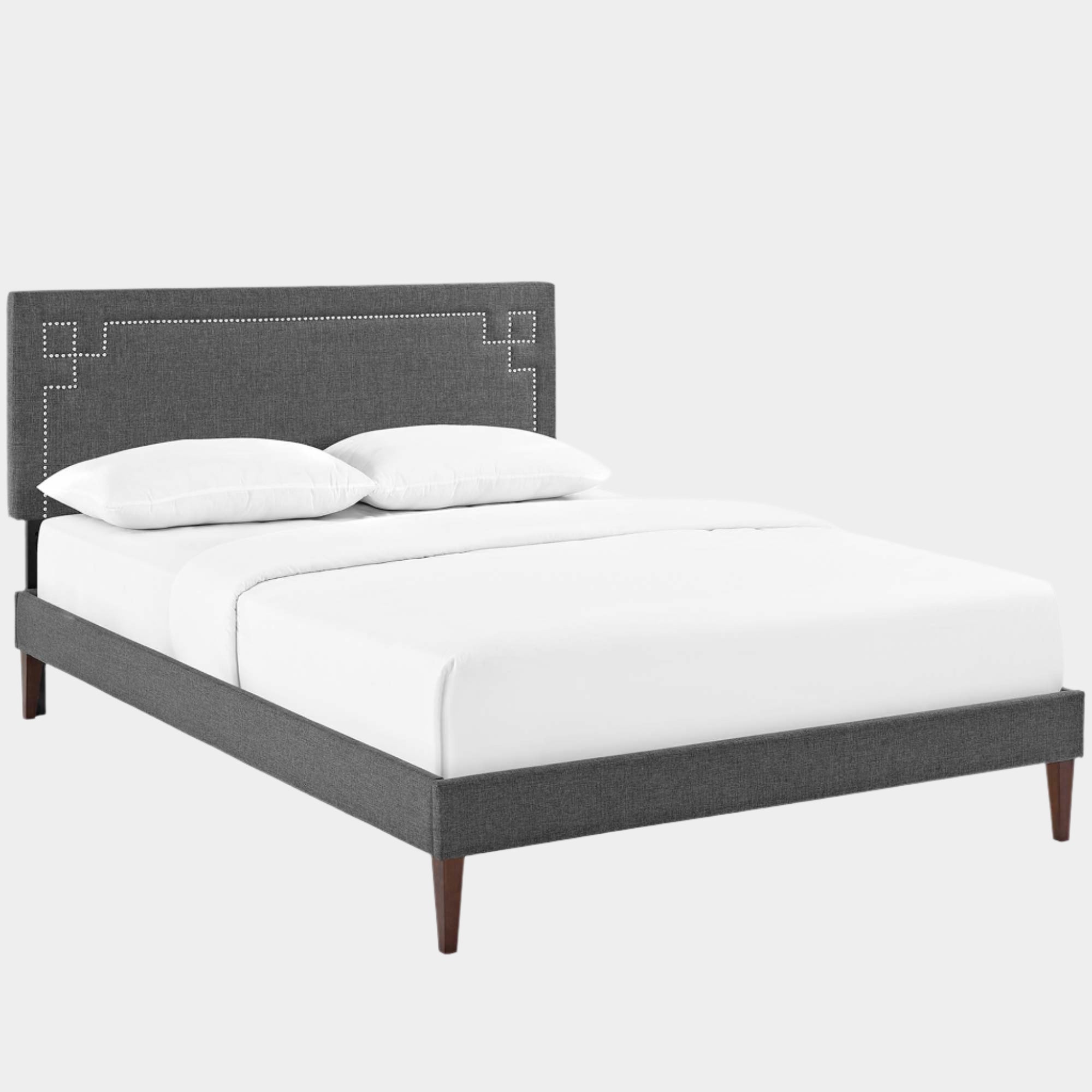 Ruthie Fabric Platform Bed with Squared Tapered Legs