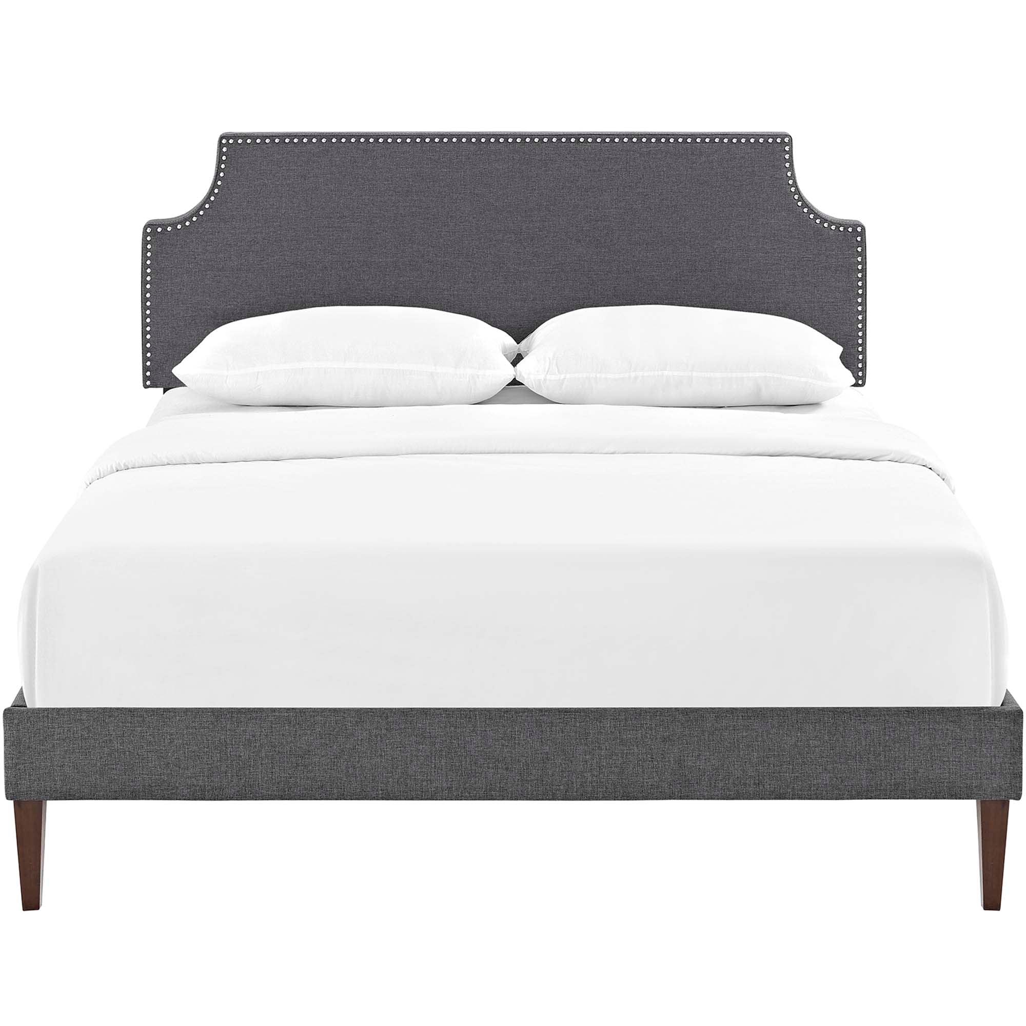 Corene Fabric Platform Bed with Squared Tapered Legs