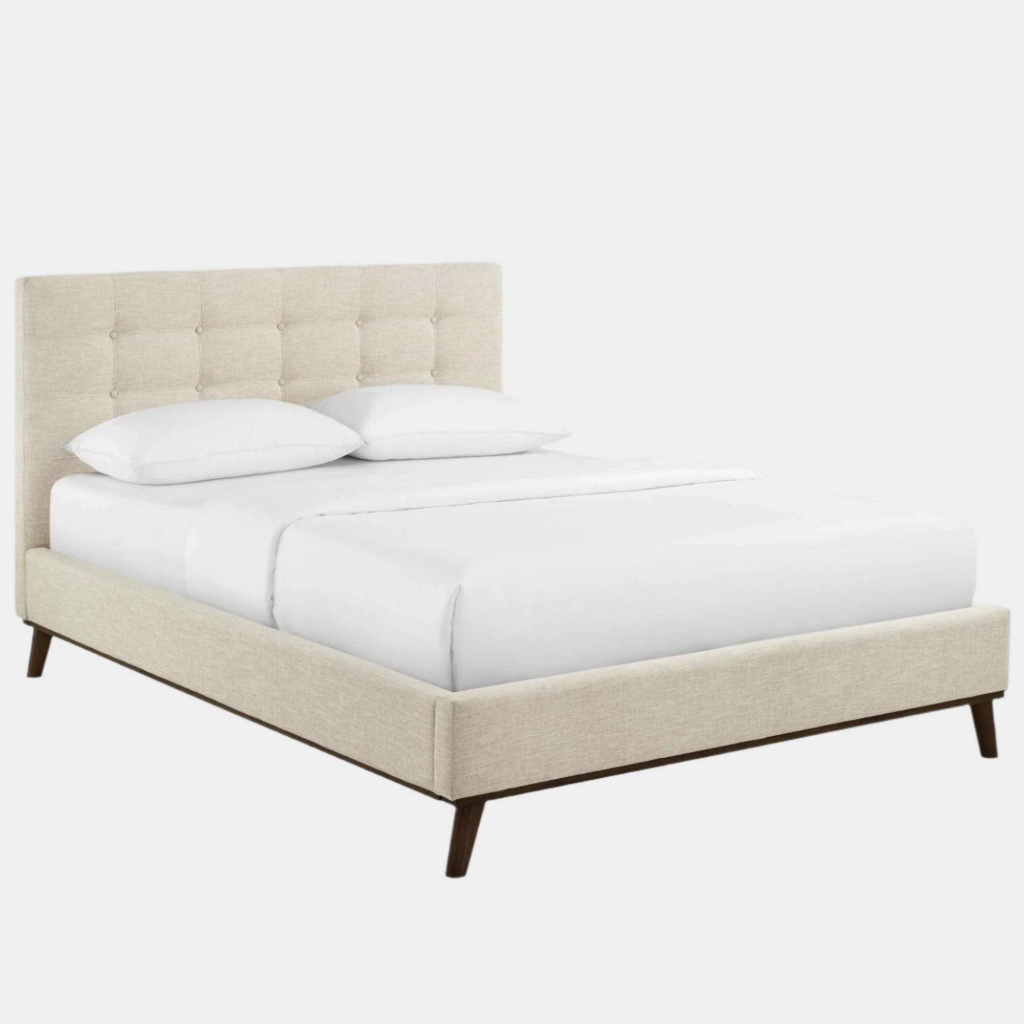 McKenzie Biscuit Tufted Upholstered Fabric Platform Bed