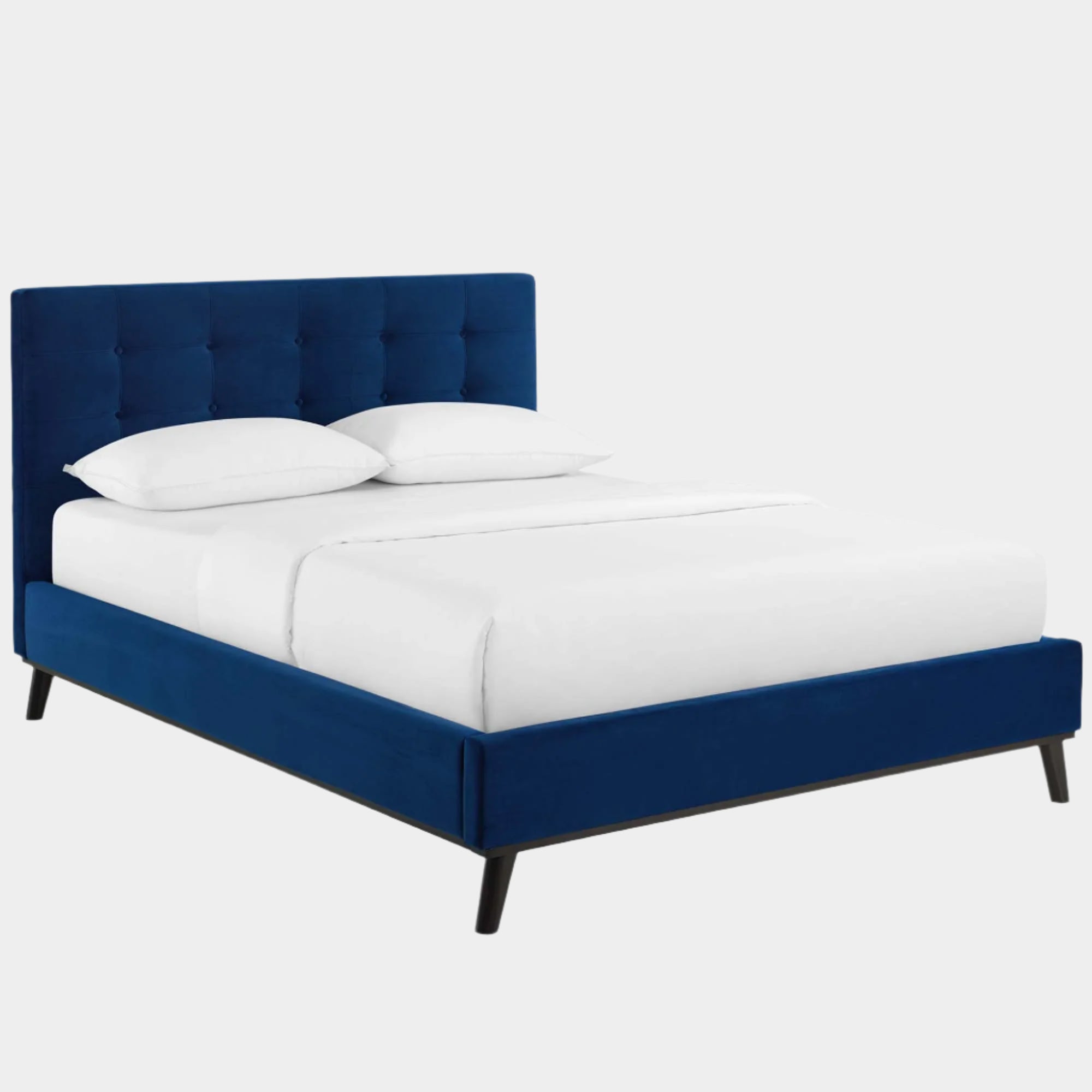McKenzie Biscuit Tufted Upholstered Fabric Platform Bed