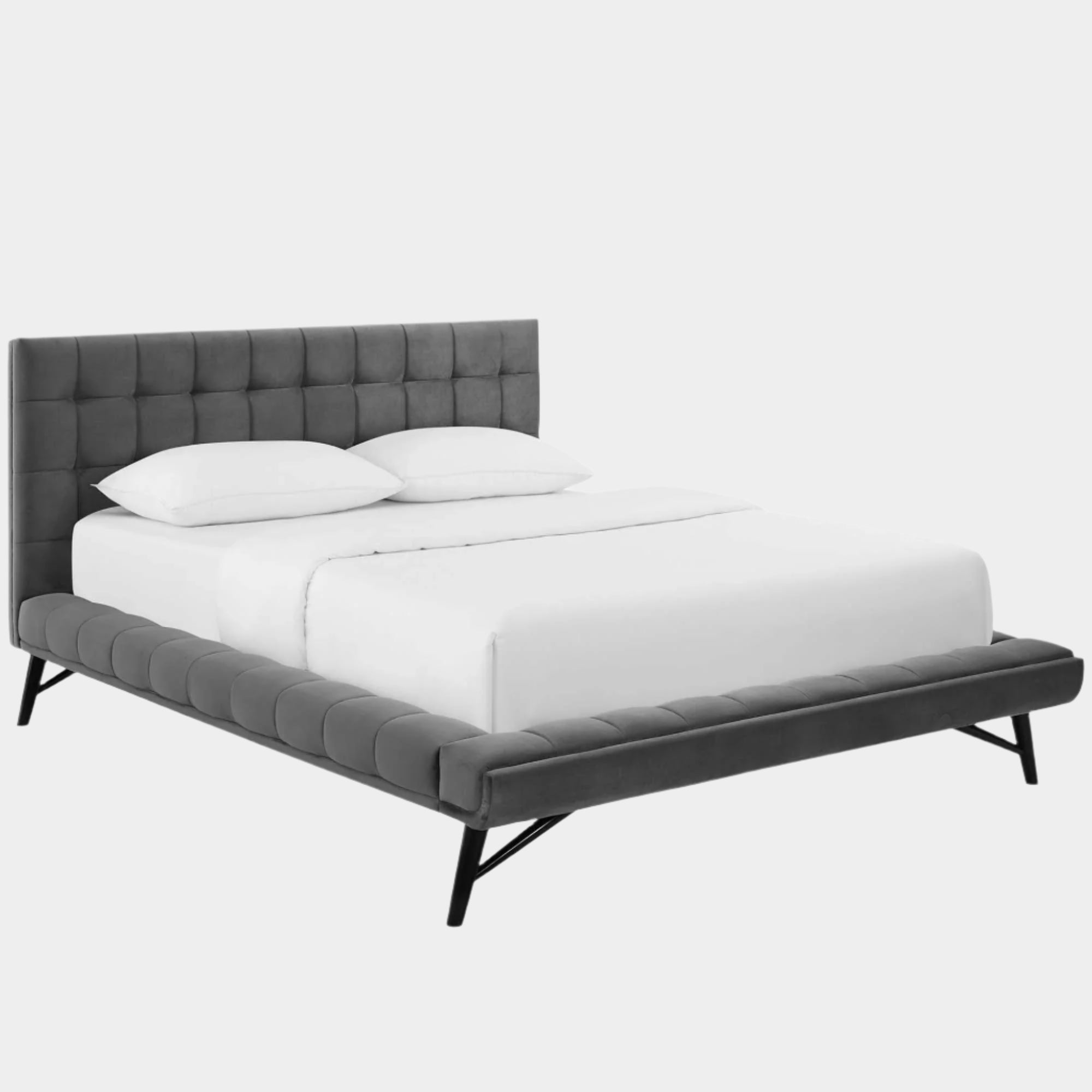 Julia Biscuit Tufted Performance Velvet Platform Bed