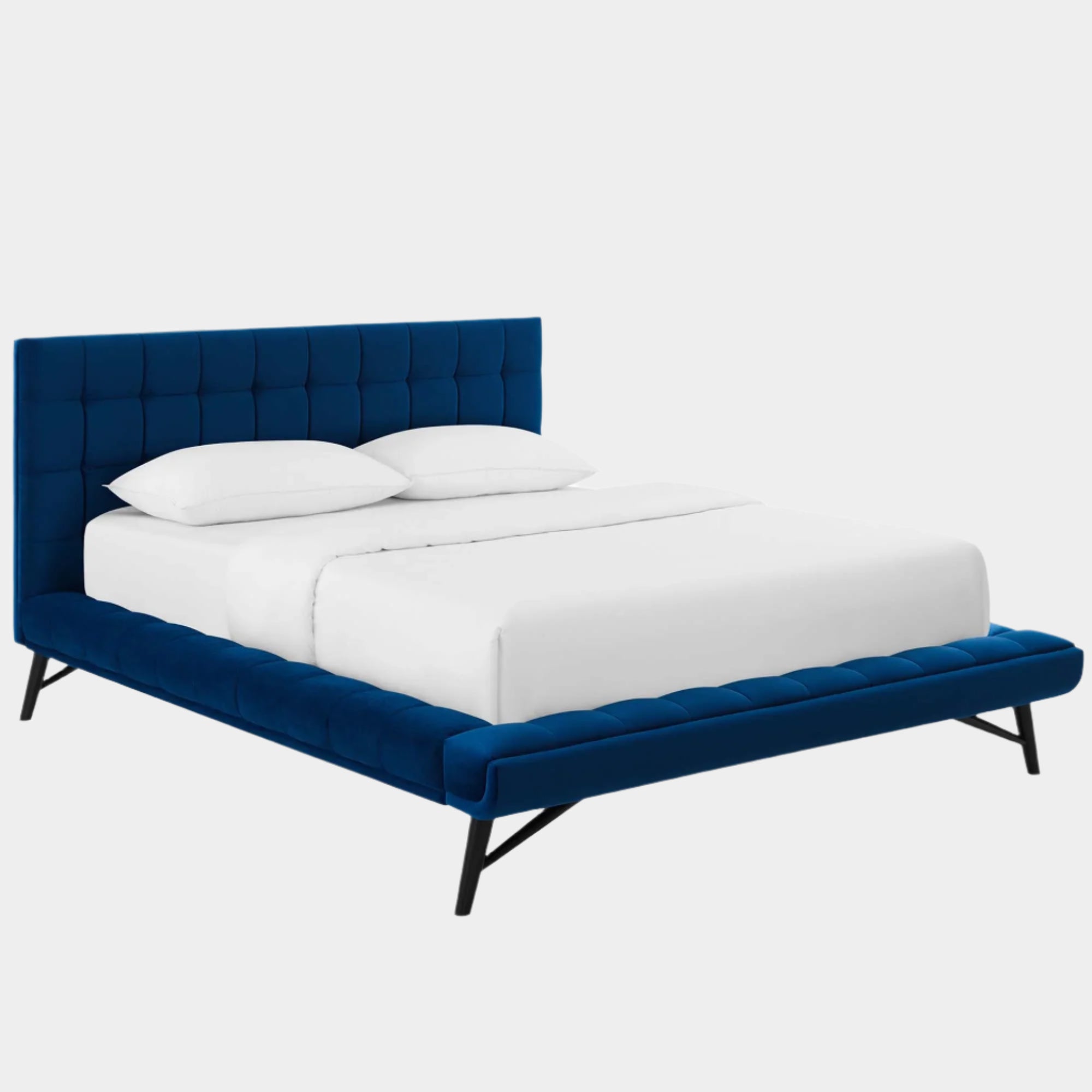 Julia Biscuit Tufted Performance Velvet Platform Bed