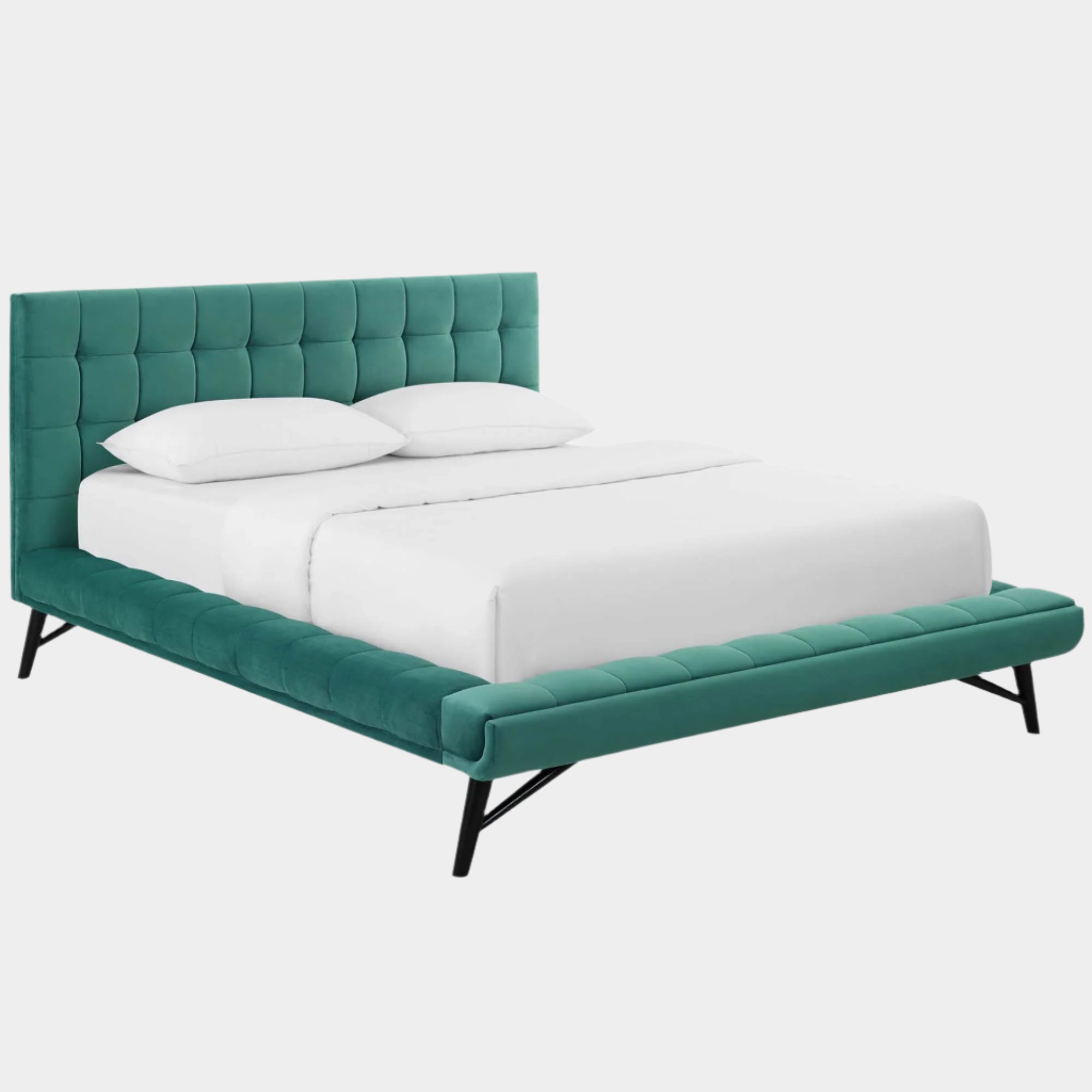 Julia Biscuit Tufted Performance Velvet Platform Bed