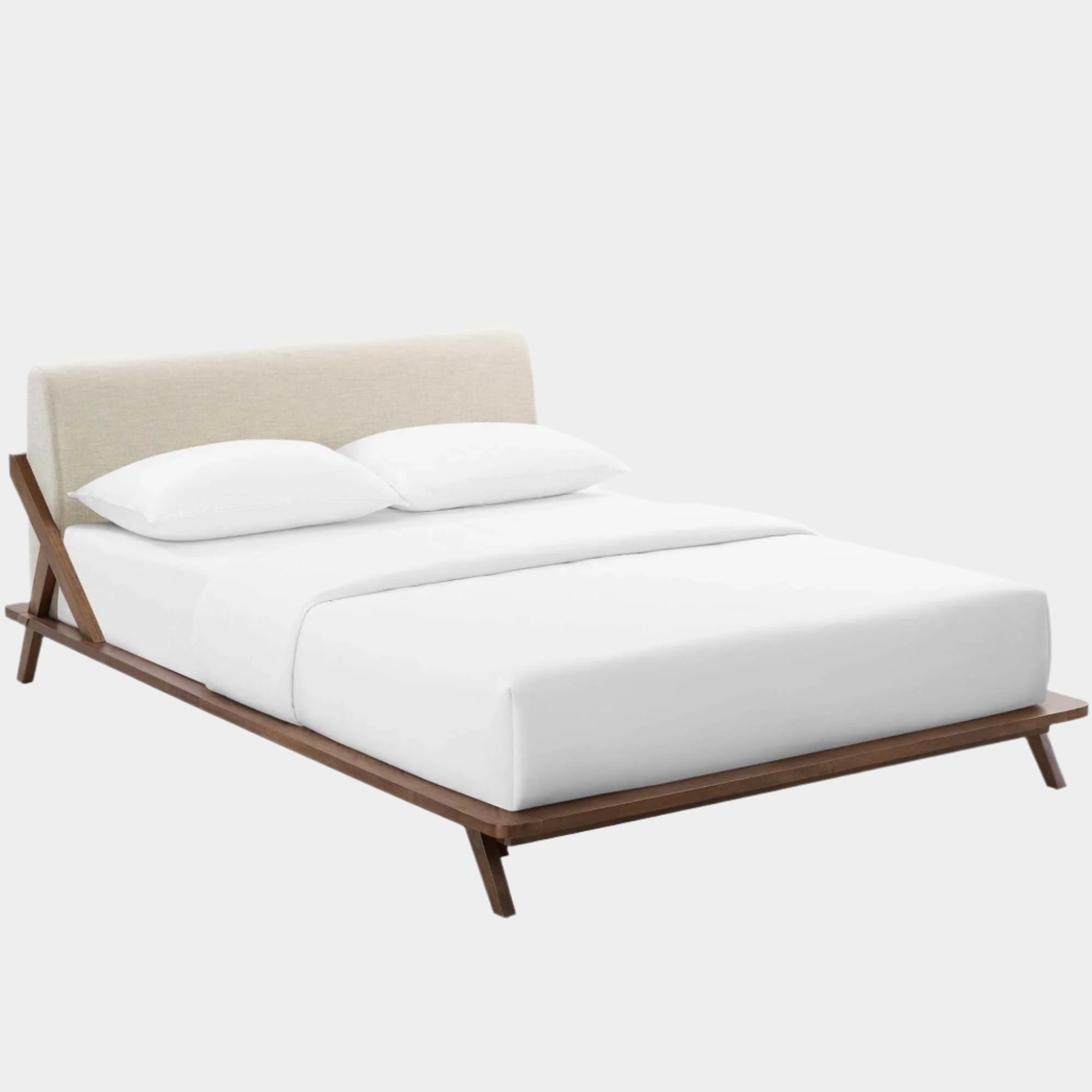 Luella Upholstered Fabric Queen Platform Bed