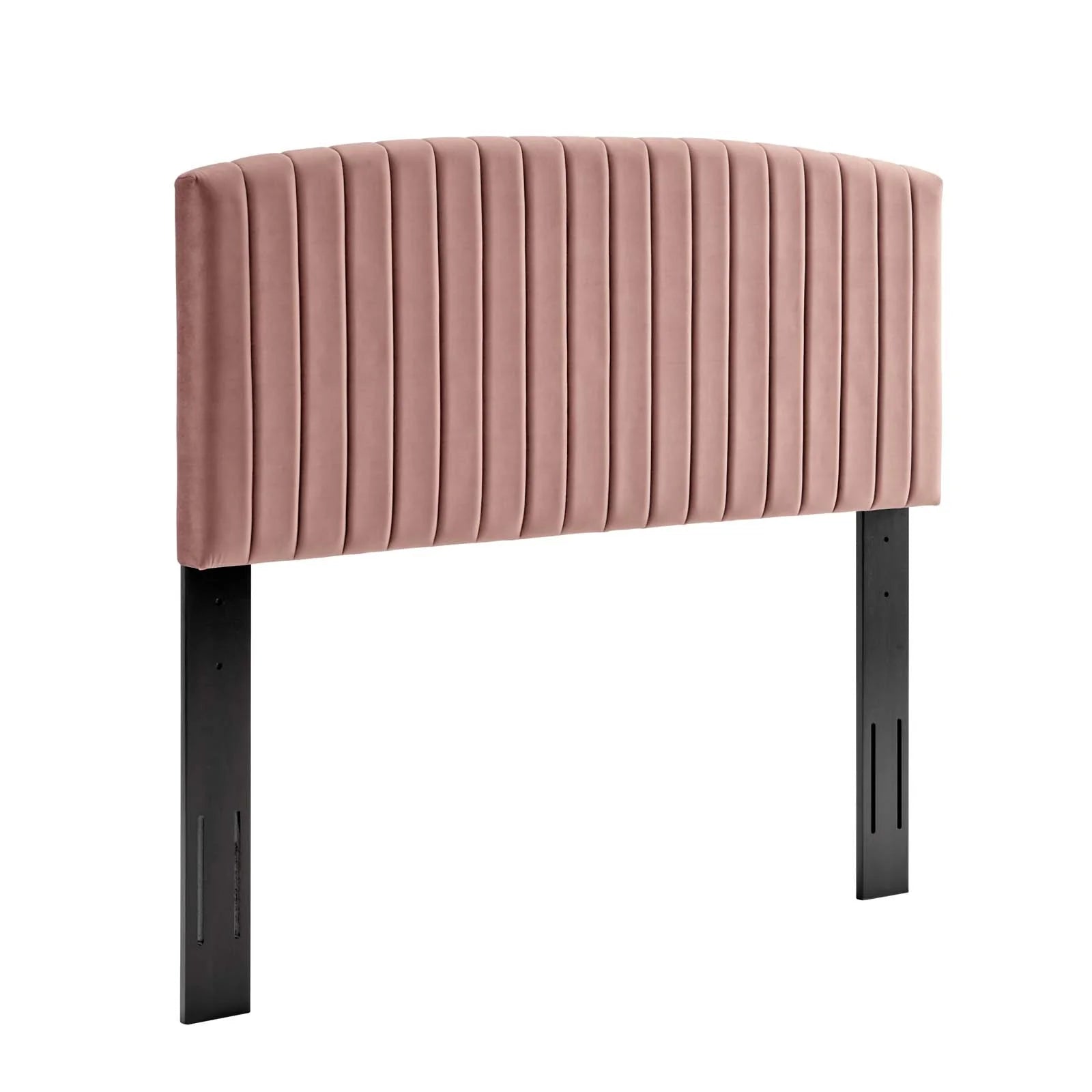 Alessi Performance Velvet Platform Bed With Black Wood Legs