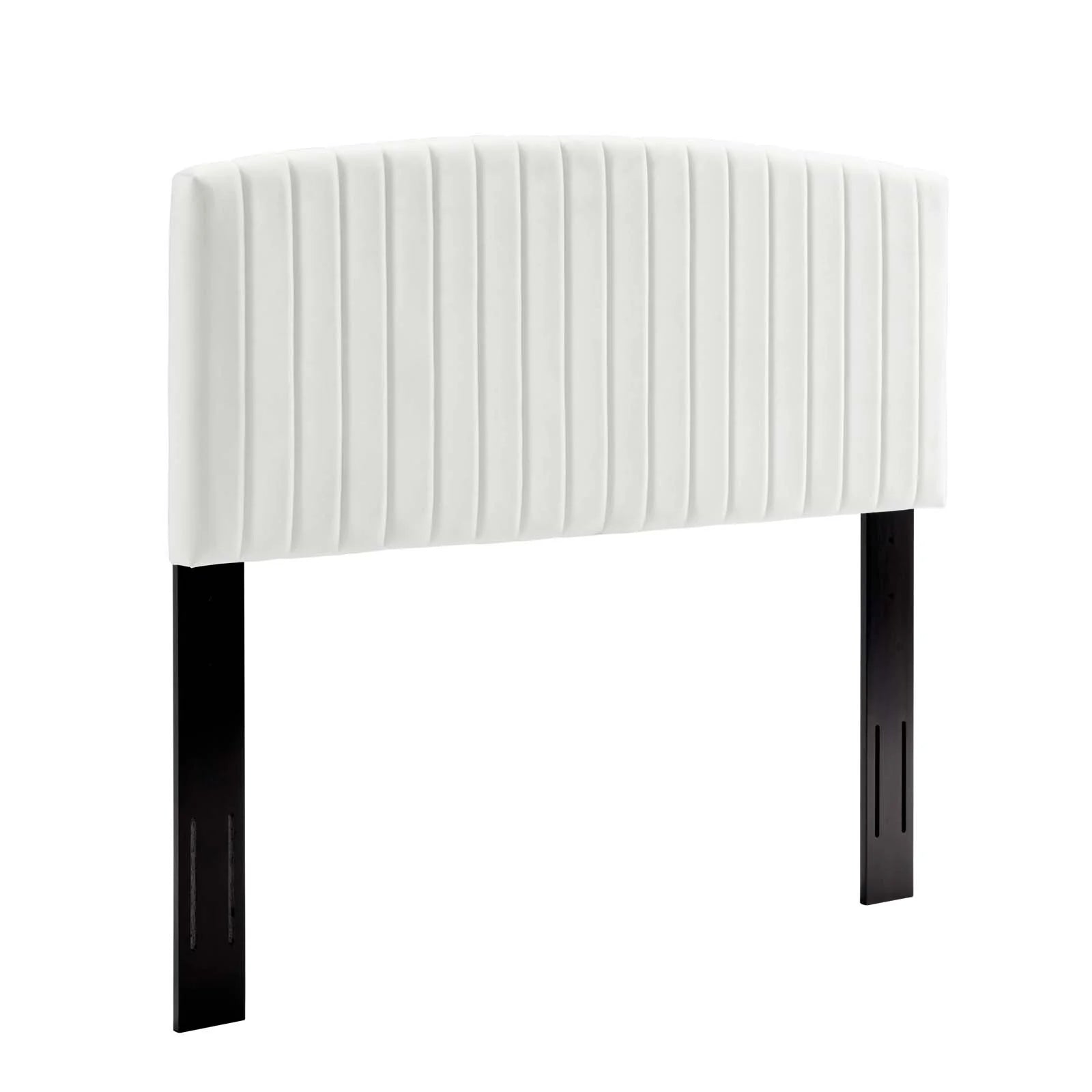 Alessi Performance Velvet Platform Bed With Black Wood Legs