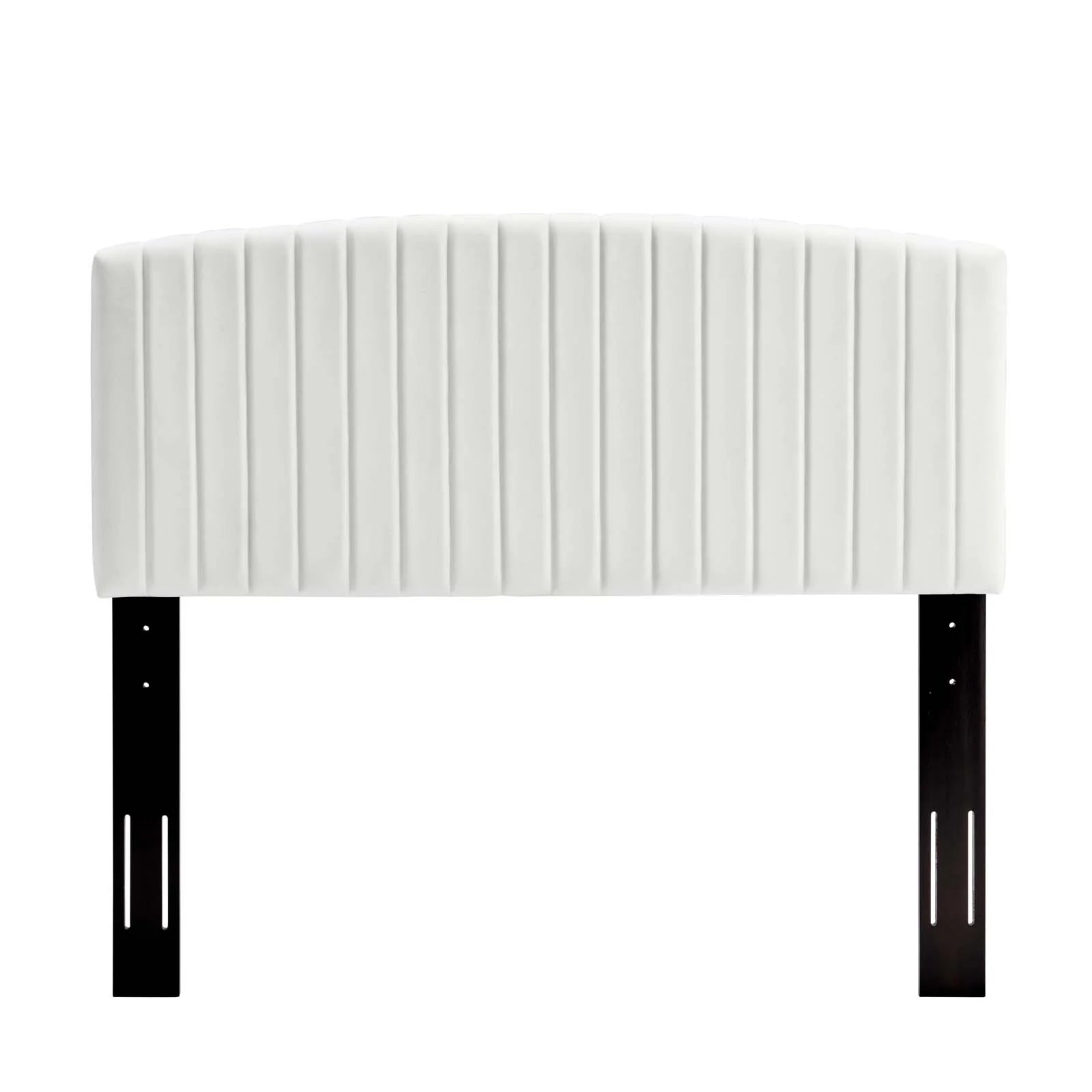 Alessi Performance Velvet Platform Bed With Black Wood Legs