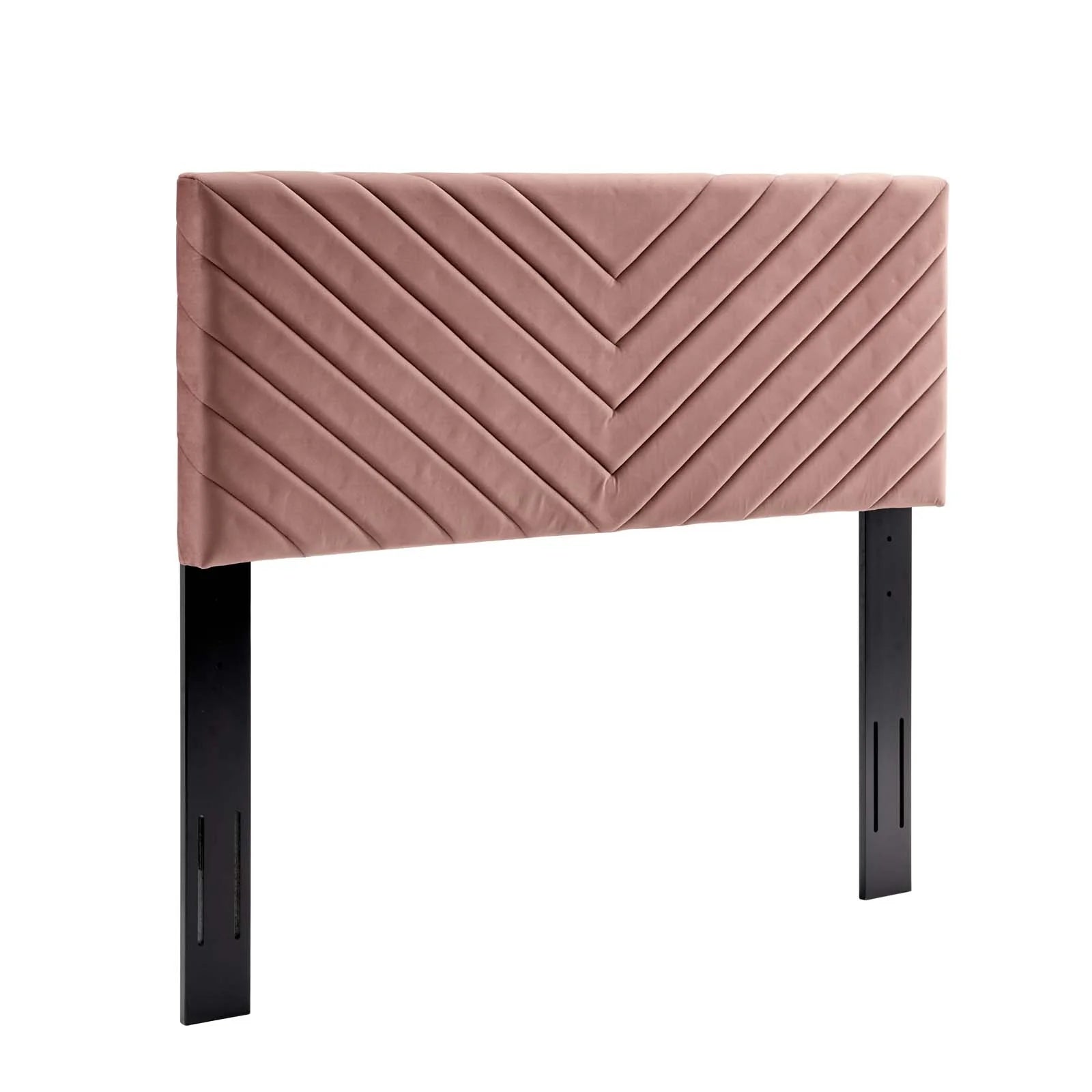 Roxanne Performance Velvet Platform Bed With Black Wood Legs