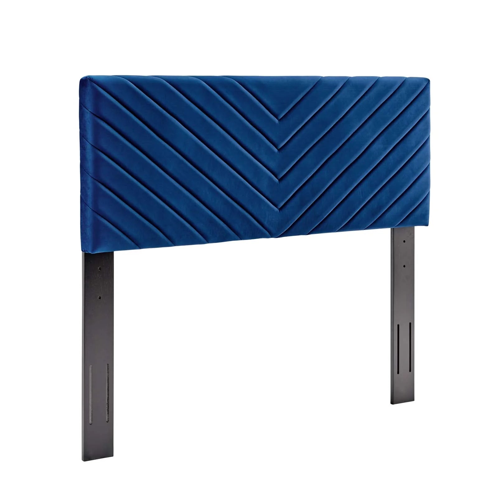 Roxanne Performance Velvet Platform Bed With Black Wood Legs
